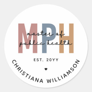 Custom MPH Master of Public Health Abschluss Runder Aufkleber