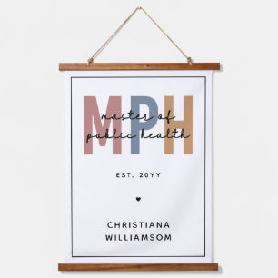 Custom MPH Master of Public Health Abschluss Wandteppich Mit Holzrahmen