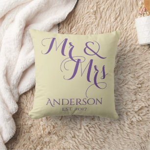 Custom Mr. and Mrs. Wedding or Anniversary Geschen Kissen