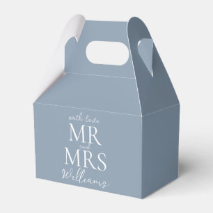 Custom Mr. Dusty Blue Modern Wedding Geschenkschachtel