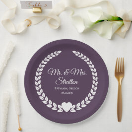 Custom Mr. & Mrs. Bride und Groom neu verheiratet Pappteller