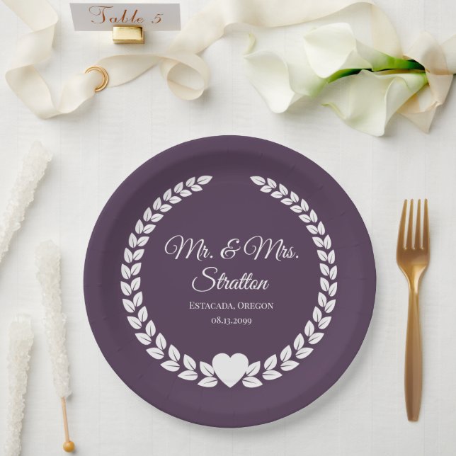 Custom Mr. & Mrs. Bride und Groom neu verheiratet Pappteller (Hochzeit)