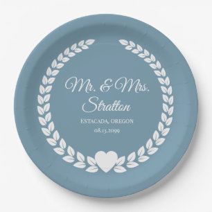Custom Mr. & Mrs. Bride und Groom neu verheiratet Pappteller