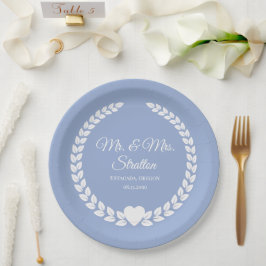 Custom Mr. & Mrs. Bride und Groom neu verheiratet Pappteller