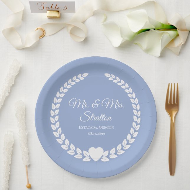 Custom Mr. & Mrs. Bride und Groom neu verheiratet Pappteller (Hochzeit)