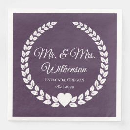 Custom Mr. & Mrs. Bride und Groom neu verheiratet Serviette