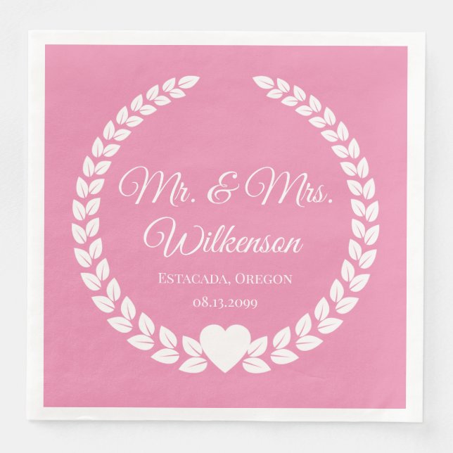 Custom Mr & Mrs Bride und Groom New Paper Serviette (Vorderseite)