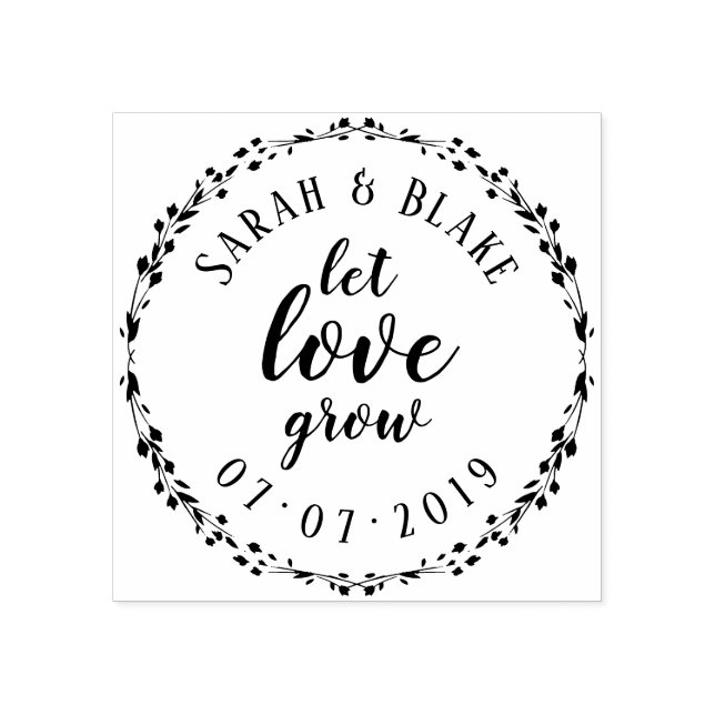 Custom Mr. & Mrs. Delicate Wreath Ließ Liebe wachs Gummistempel (Prägung)
