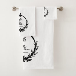 Custom Mr & Mrs. Elegant White & Black Newlyweds Badhandtuch Set