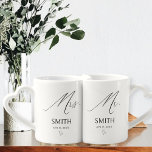 Custom Mr & Mrs Mugs, Bride And Groom Gifts Liebestassen<br><div class="desc">Custom Mr & Mrs, Bride And Groom Gifts Celebrate the union of love and companionship with our exquisite Personalized Mr & Mrs Mugs, the perfect custom wedding gift that embodies the joy of togetherness; each mug is thoughtfully designed to reflect the unique bond between couples, allowing you to cherish those...</div>