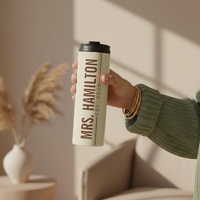 Custom Mr & Mrs Tumbler Gift for Husband & Wife Thermosbecher (Elegant Wedding Thermal Tumbler – Personalized Gift for Couples, Newlyweds & Anniversaries)