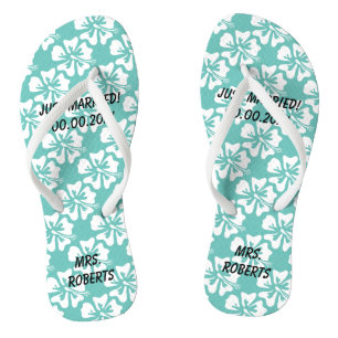 Custom mr und mrs Paar Strand Hochzeit Flip Flops