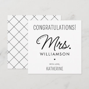Custom Mrs. Est. Moderne, frisch verheiratete Glüc Karte