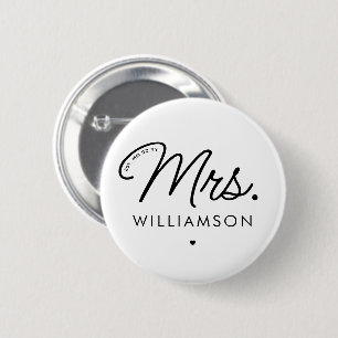 Custom Mrs. Est. Modernes, elegantes Script neu Button