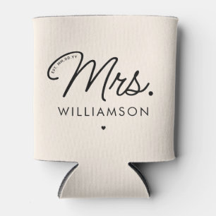 Custom Mrs. Est. Modernes, elegantes Script neu Dosenkühler
