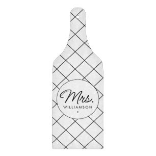 Custom Mrs. Est. Modernes, elegantes Script neu Schneidebrett