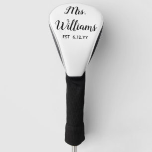 Custom Mrs Est Your Date Present for Bride Driver Golf Headcover