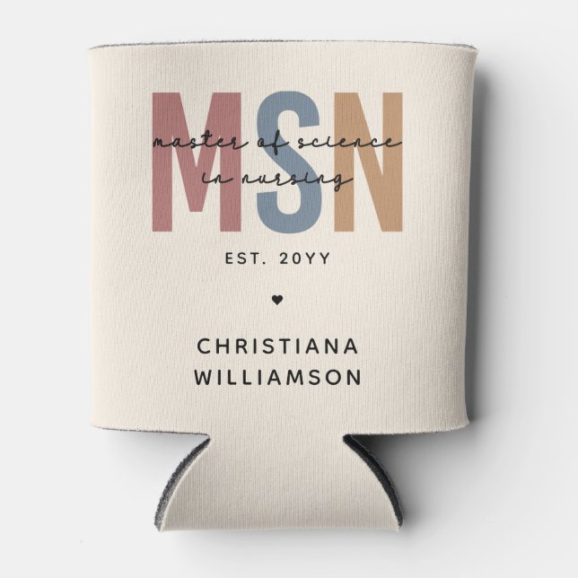 Custom MSN Master of Science in Nursing Abschluss Dosenkühler (Vorderseite)