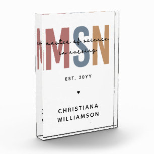 Custom MSN Master of Science in Nursing Abschluss Fotoblock