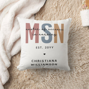 Custom MSN Master of Science in Nursing Abschluss Kissen