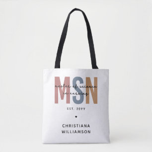 Custom MSN Master of Science in Nursing Abschluss Tasche