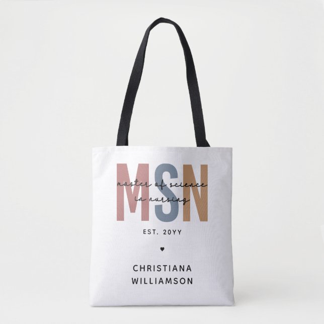 Custom MSN Master of Science in Nursing Abschluss Tasche (Vorderseite)