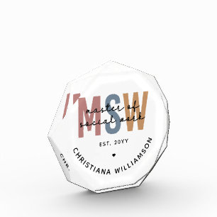 Custom MSW Master of Social Work Retro Abschluss Fotoblock