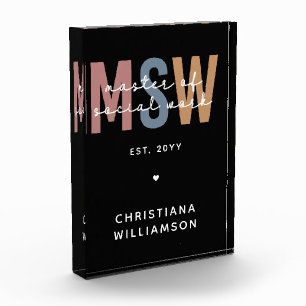 Custom MSW Master of Social Work Retro Abschluss Fotoblock