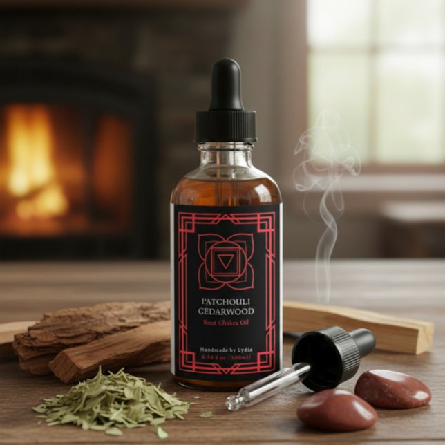 Custom Muladhara Root Chakra Essential Oil Label Weinetikett (Von Creator hochgeladen)