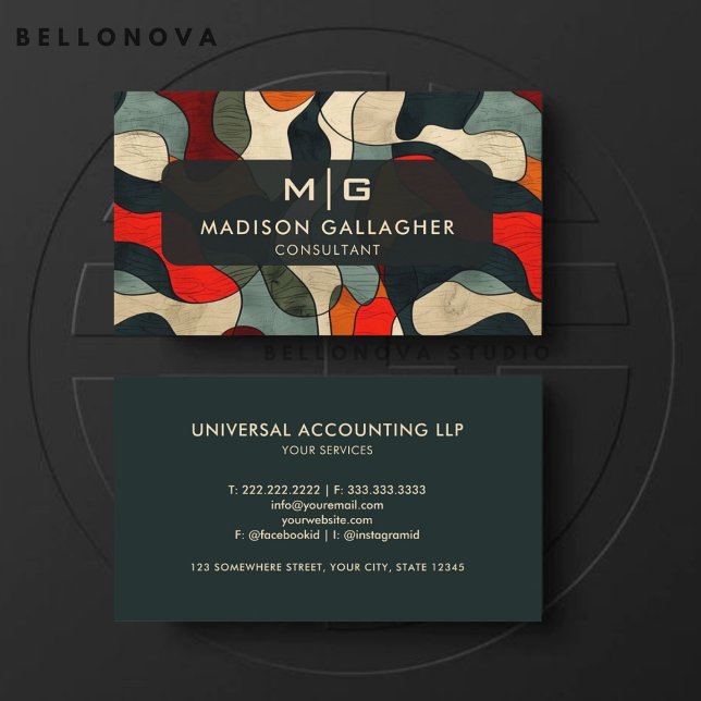 Custom Multicolor Green Ästhetik Beruflich Visitenkarte (Custom Multicolor Green Aesthetic Professional Business Card)
