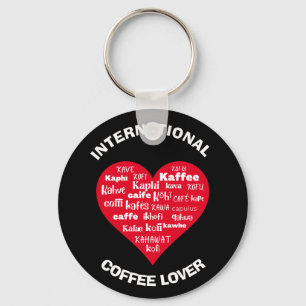 Custom Multilingual COFFEE LOVER Schlüsselanhänger