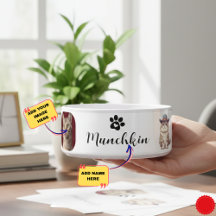 Custom Munchkin Cat Bowl mit Name & Brettdesign