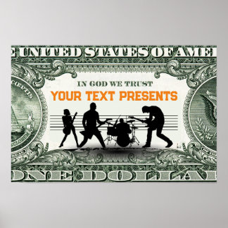 Custom Music Band und Geld Poster