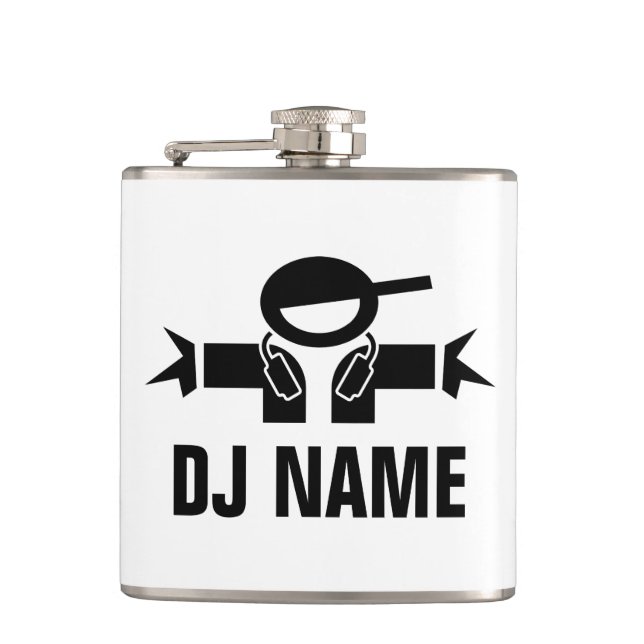 Custom music deejay angesagt Flashlgeschenk für DJ Flachmann (Vorderseite)