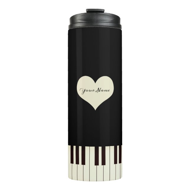 Custom Music Piano Teacher Piano Keys Thermosbecher (Vorderseite)