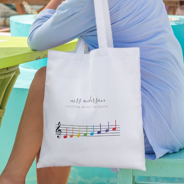 Custom Music School Teacher Name Elegante Tasche (Von Creator hochgeladen)