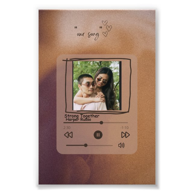 Custom Music Song Album Couple Foto (Vorne)