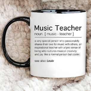 Custom Music Teacher Difinition Musiker Erzieher Zweifarbige Tasse