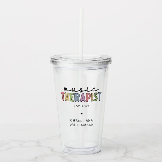 Custom Music Therapist Music Therapist Music Thera Acryltrinkbecher (Vorderseite)
