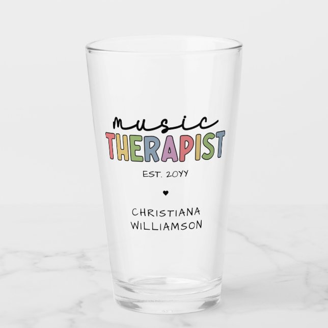 Custom Music Therapist Music Therapist Music Thera Glas (Vorderseite)