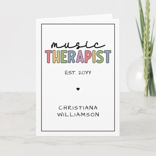 Custom Music Therapist Music Therapist Music Thera Karte (Vorderseite)