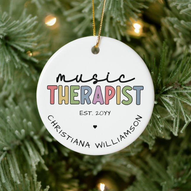 Custom Music Therapist Music Therapist Music Thera Keramik Ornament (Baum)