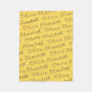 Custom Mustard Yellow Personalisiert Baby Girl Gif Fleecedecke