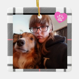Custom My Bestie has Four Paws Chirstmas  Keramikornament