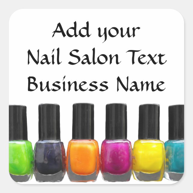 Custom Nail Polnische Flaschen Nail Salon Quadratischer Aufkleber (Vorderseite)
