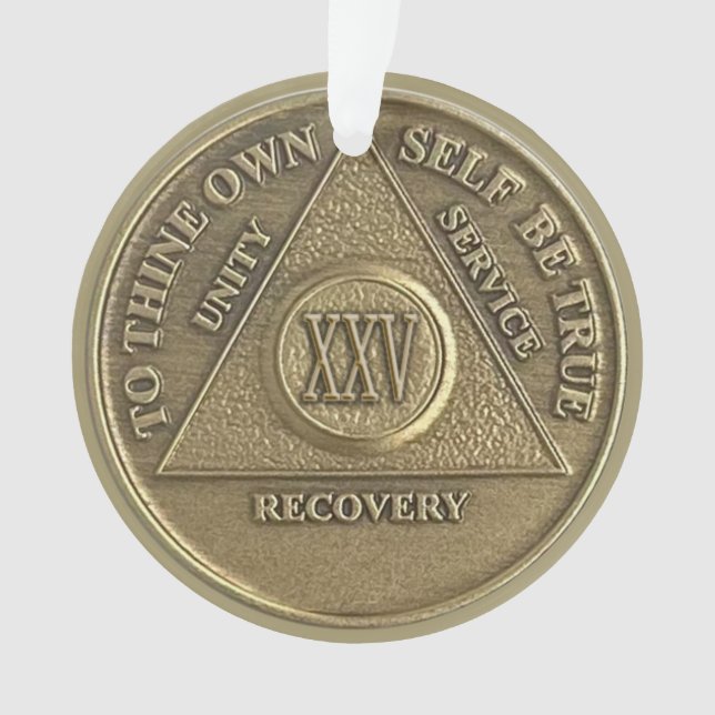 Custom Name | 25 Year Sober Anniversary Medallion (devant)