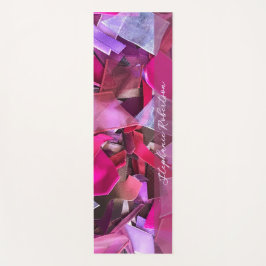 Custom Name Abstract 3D Effect Pink Red Ribbon  Yogamatte