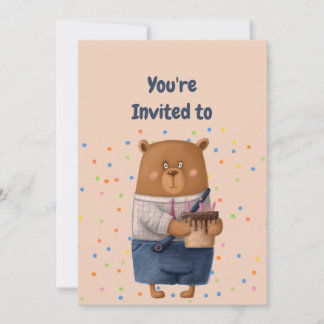 Custom Name Age Birthday Party Teddy Bear Einladun Einladung