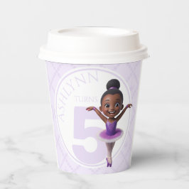 Custom Name & Age Sustainable Purple Ballerina Pappbecher