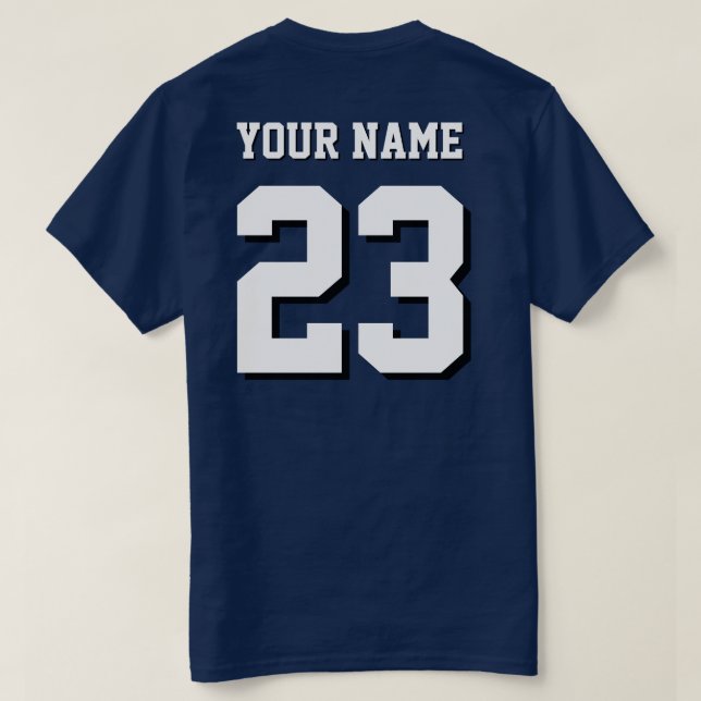 Custom Name and Number Jersey Sports T-Shirt (Design Rückseite)